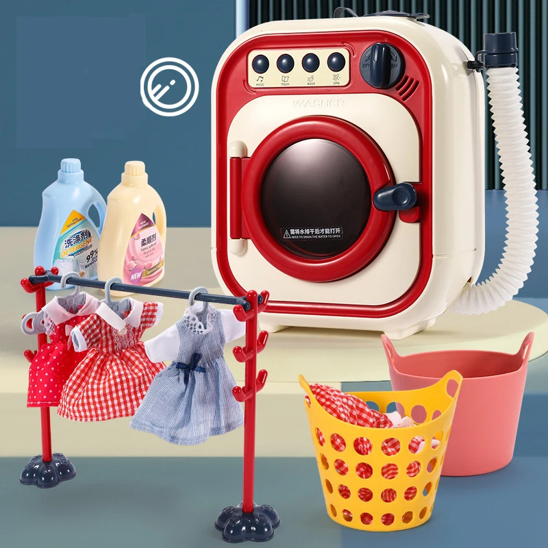 子供用ミニ洗濯機回転モデル2023子供用おもちゃ洗濯機女の子用遊びインテリジェンスを追加できます