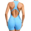 Yoga Sets One Piece 2024 Clother for Women Sleeveless Vest Exercise Crop Jumpsuit Sport Gym Workout Fitness Scrunch Back Pants 1