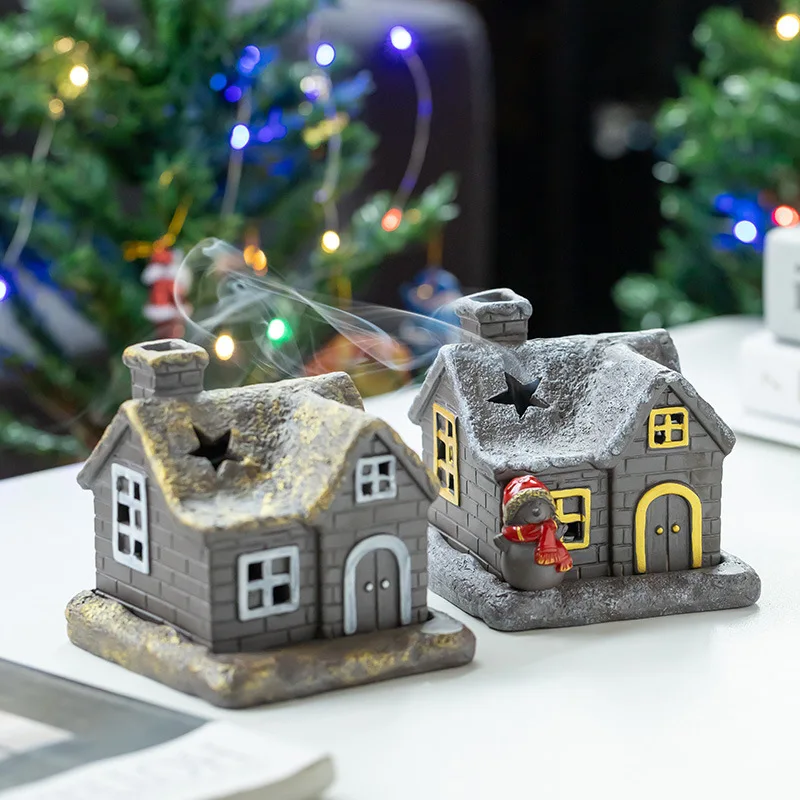 

European Ceramic Incense Burner Creative Christmas House Crafts Plate Incense Burner Indoor Household Accessories Incense Burner