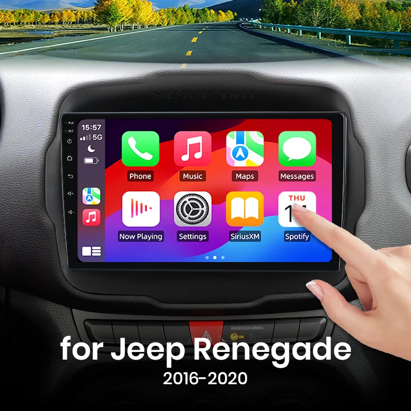 Für Jeep Renegade 2016-2020 Drahtlose CarPlay für Apple Android Auto Auto Radio GPS IPS RDS FM WiFi BT 4G 8Core Multimedia Stereo