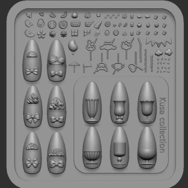 1개 프랑스 레이스 체인 버튼 3D 아크릴 몰드 윙 네일 아트 장식 실리콘 장식 하트 네일 아트 템플릿 네일 몰드