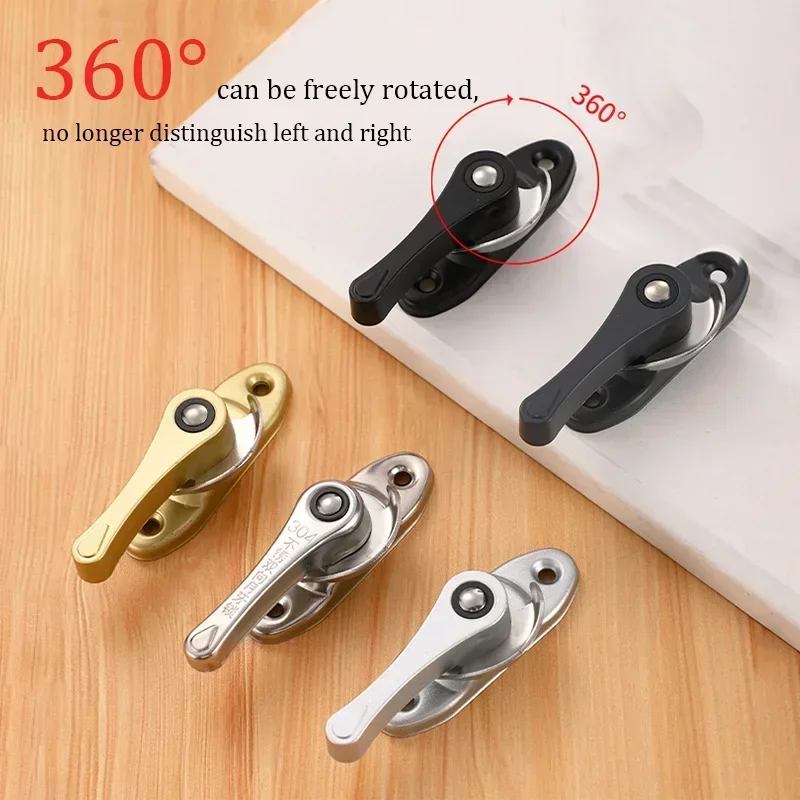 Stainless Steel Crescent Universal Lock with Hook Door and Window Hook Lock Children's Safety Window Sliding Door Buckle
