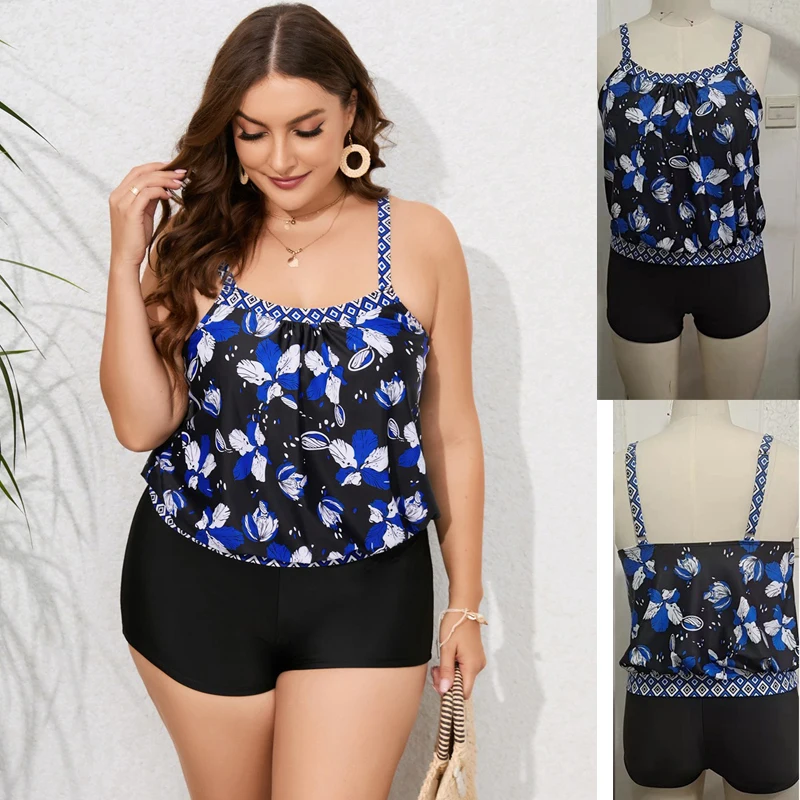 

2023 New Sexy Plus Size XL-10XL Tankini Swimwear Women Monokini Print Swimming Swimsuit Summer Bathing Suit Beachwear