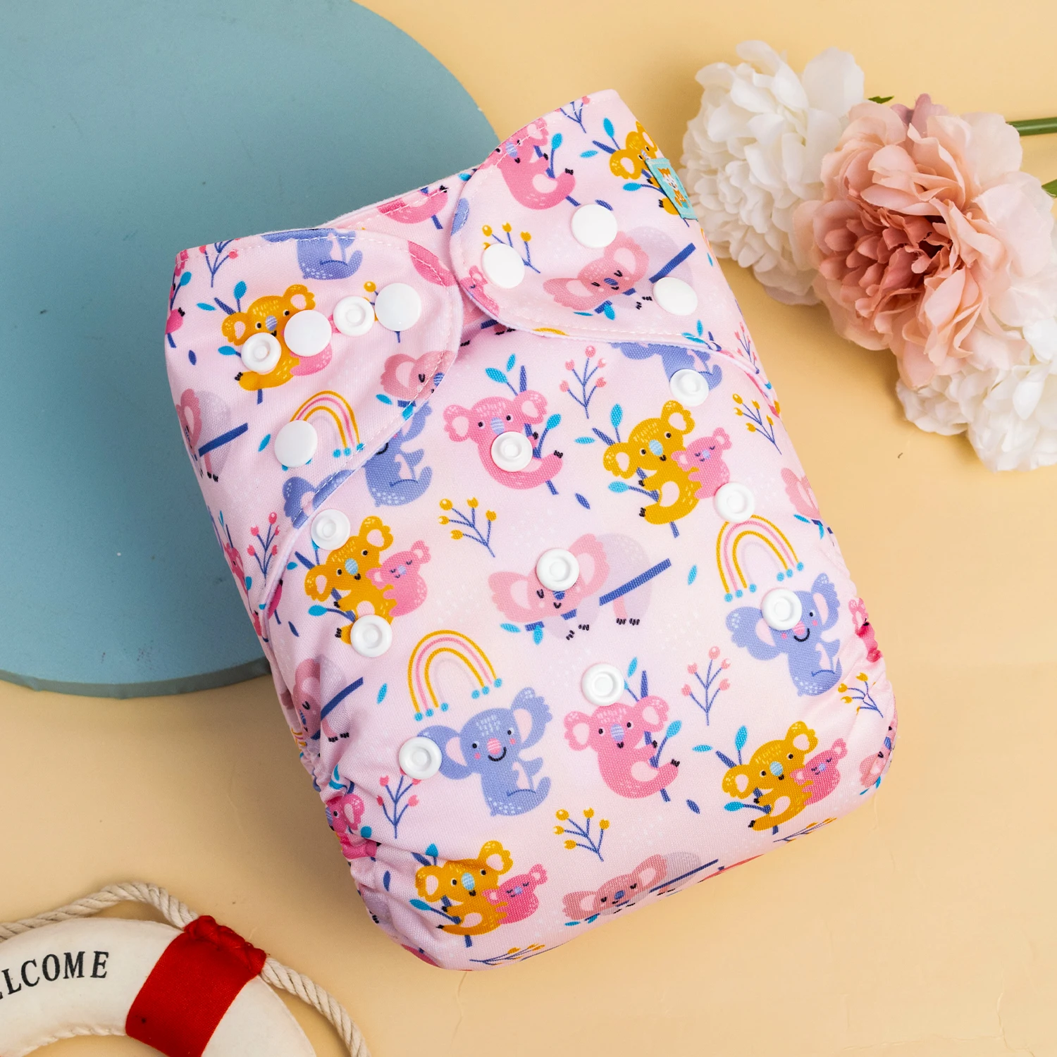 U Pick ALVABABY AIO Diaper All in one Diaper Sewn-in 1pc 4-layer Bamboo Insert Reusable Baby Cloth Diaper