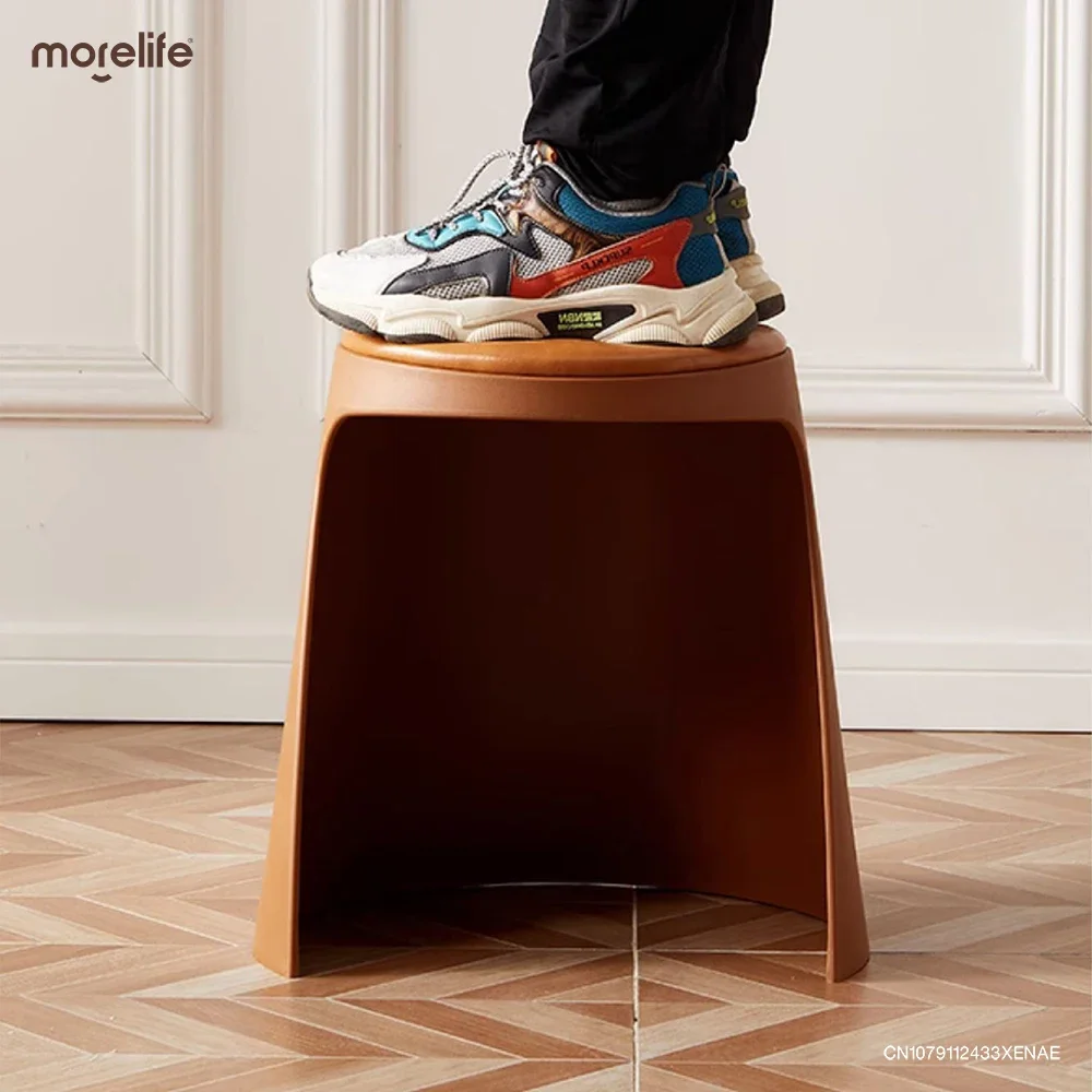 Severská styl kreativní plastový kolo stolice moderní minimalistické žití pokoj naskládané bota mění lavice úložný stoličky nábytek