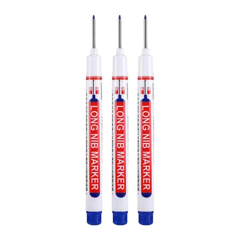 Multi-Purpose Deep Hole Marker Pens for Woodworking and Decoration - 20MM Long Head, Red/Black/Blue/White Ink