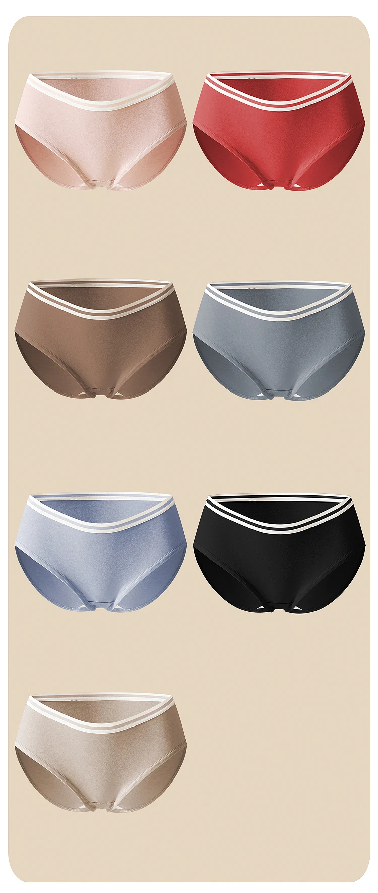 7PCS/Set Cotton Women Panties Breathable Underwear Week Pants Girls Briefs Solid Panty Underpants Sexy Low Waist Female Lingerie
