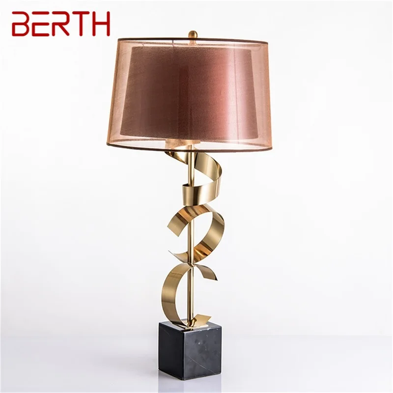 

BERTH Contemporary Table Lamp Creative LED Luxury Vintage Desk Light Fashion for Home Hotel Bedroom Living Room Decor