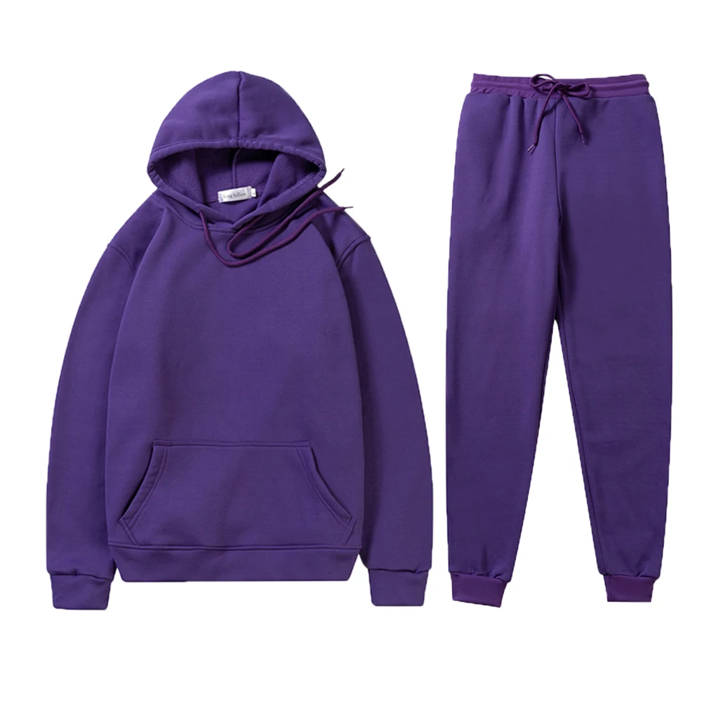 Two Piece Set Women/Men Hoodies+Pants Autumn Winter Hooded Sweatshirt Sweatpants Loose Set Hoodie Pant Hip Hop Pullover Hoody comfy hoodie