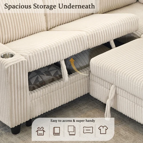 L-Shaped Sleeper Sofa 3