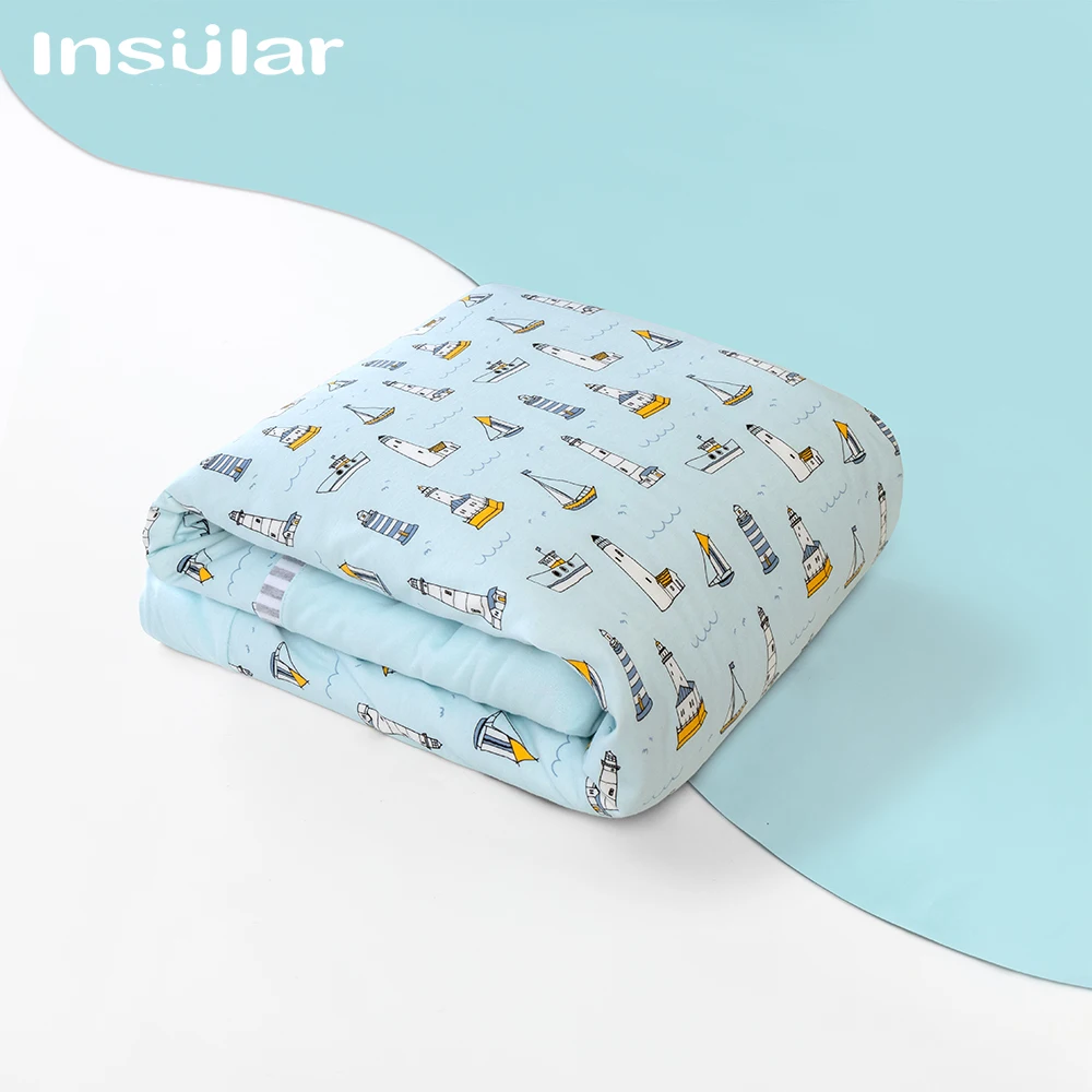 Insular Cartoon Children Quilt Infant Four-season Quilt Baby Cotton Blanket Kids Detachable Stroller Sleep Cover 110*130cm