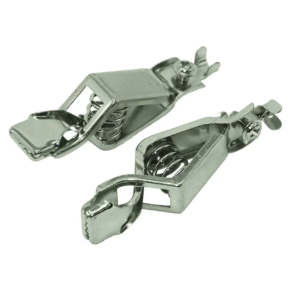 20A Sheathed Clips Nickel Plated Electrical DIY Multimeter Test Leads Double-Ended Crocodile Battery Connectors 2Pcs