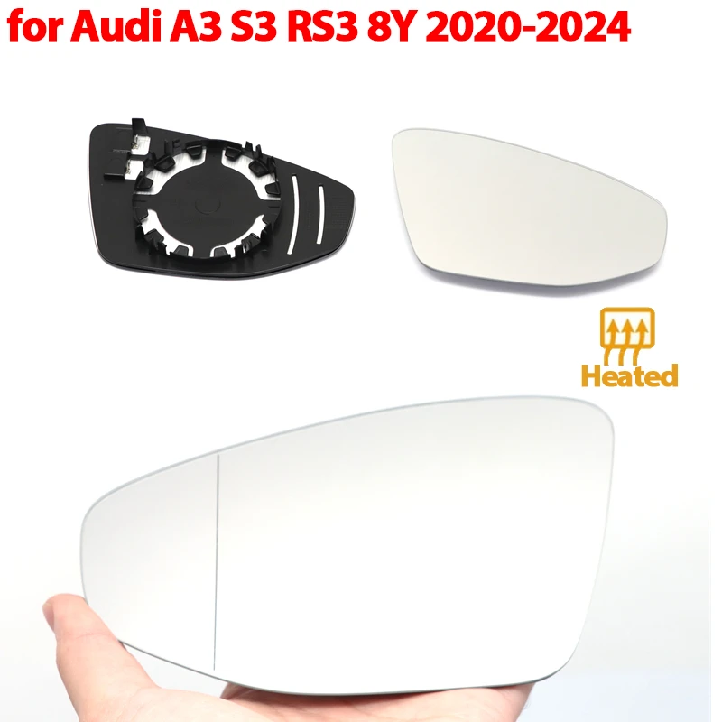 

Левое правое боковое зеркало с подогревом стекло LH RH Замена объектива для Audi A3 8Y S3 8Y RS3 8Y RS A S 3 2020-2024 аксессуары