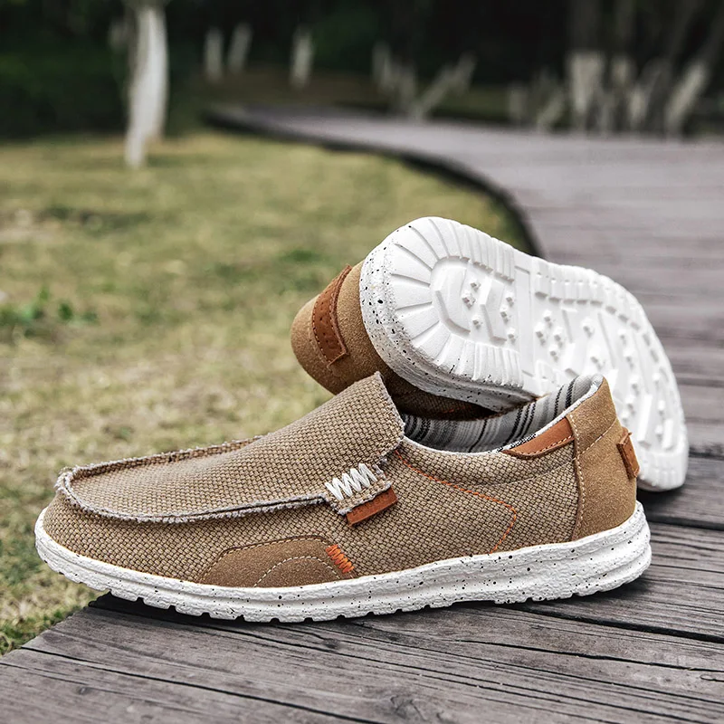 Summer Breathable Sneakers Men Canvas Shoes Slip On Loafers Men Comfty Casual Men Shoes Lightweight Flats Men Walking Zapatos 6