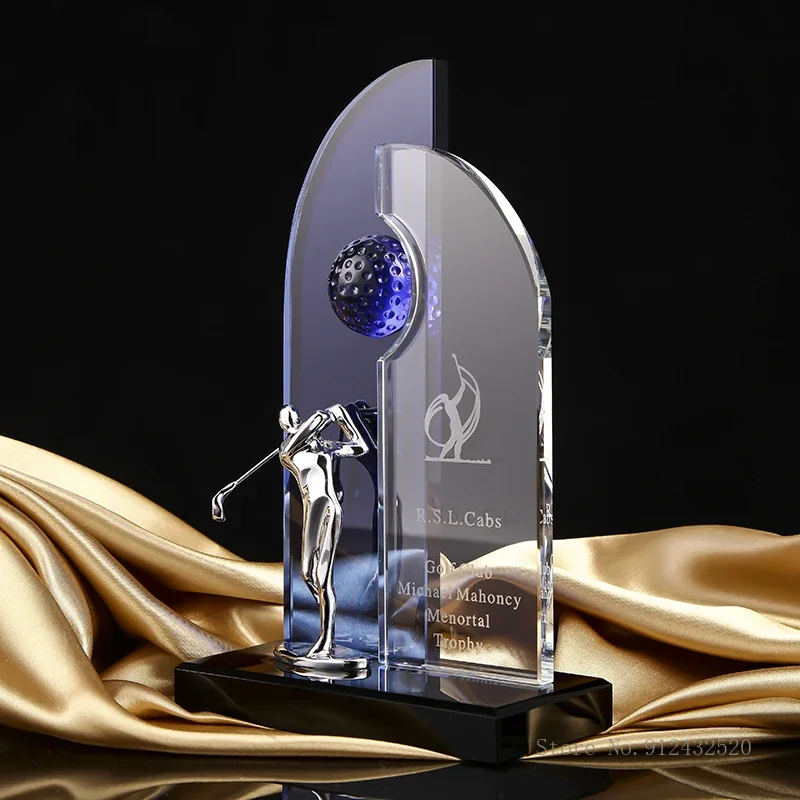 Customization Crystal Trophy for Home Decorations, Golf Trophy, Total net score, Best Distance Awards, Competition Souvenir, 1Pc