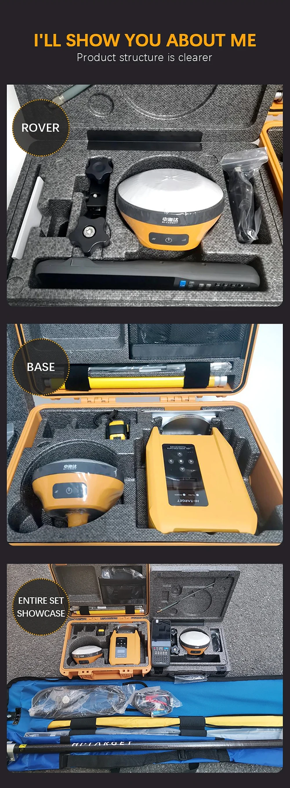 Hi Target V200 GNSS RTK, IMU Tilt Survey Function, Support Google Maps Loading,