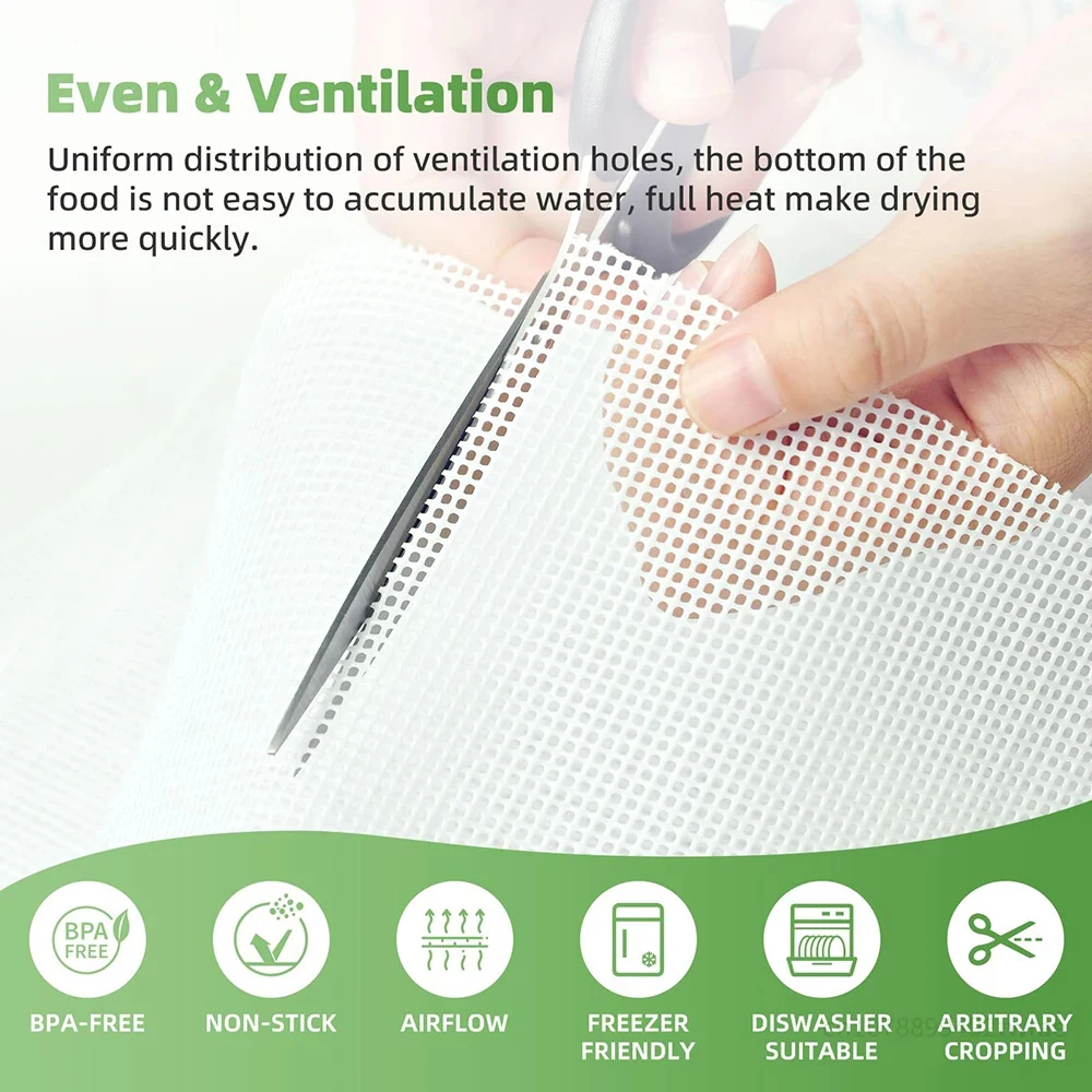 Silicone baking mat Silicone baking tray Silicone dehydrator sheets 15.7x15.7 inch reusable tray liners 10Pcs