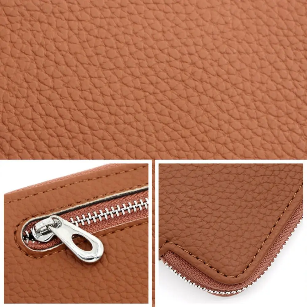 Elegant PU Leather Women's Compact Wallet with Keychain and Zippered Coin Purse