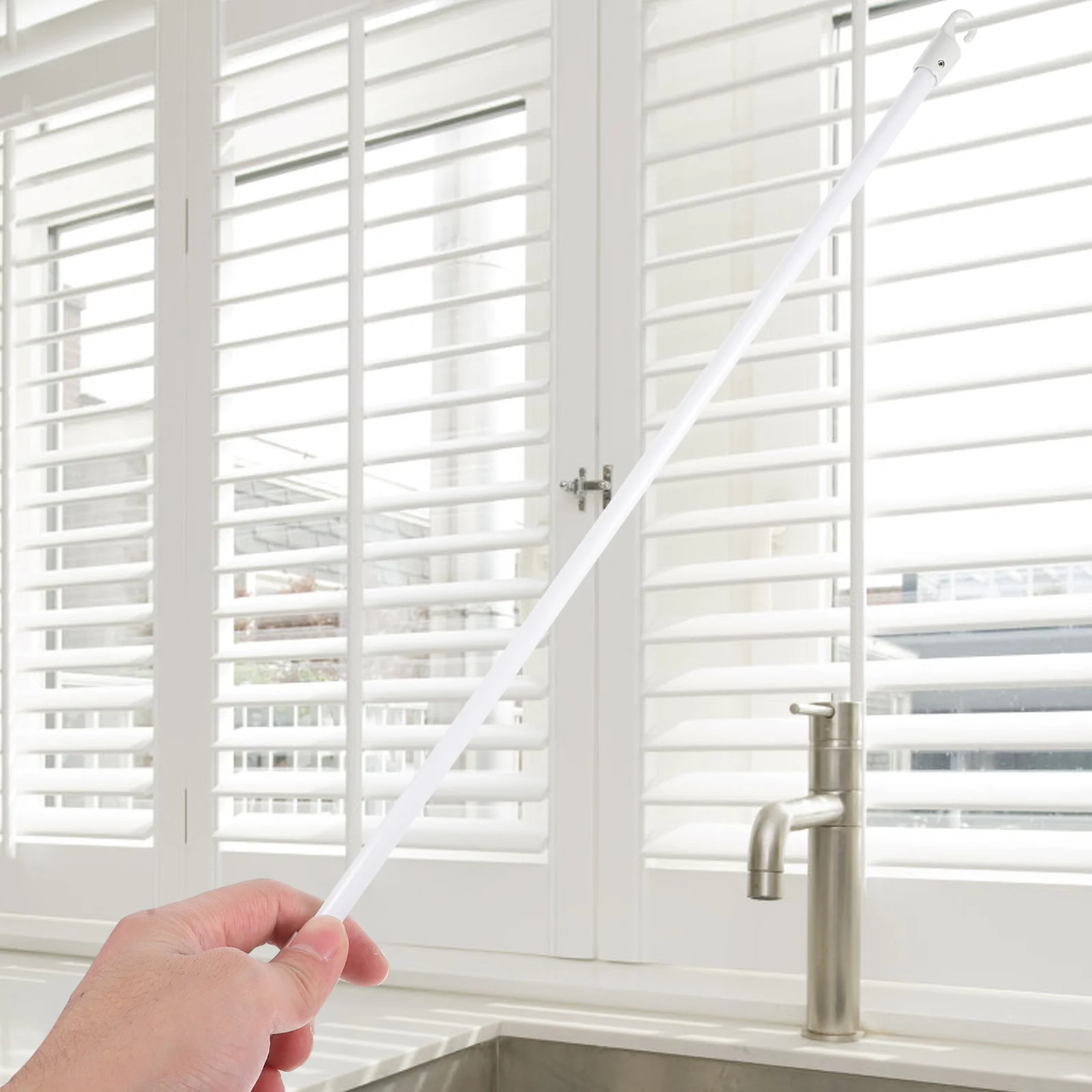 Blinds Pleated Curtain Accessories Shutters Window Opener Pole Acrylic Pull Rod White Sheer 3