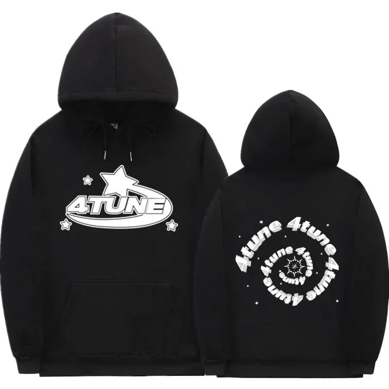 

Star Letter Print Hoodie Men Retro Zip Up Long Sleeve Loose Jacket Coats Harajuku Casual Gothic Hooded Sweatshirt Y2K Streetwear