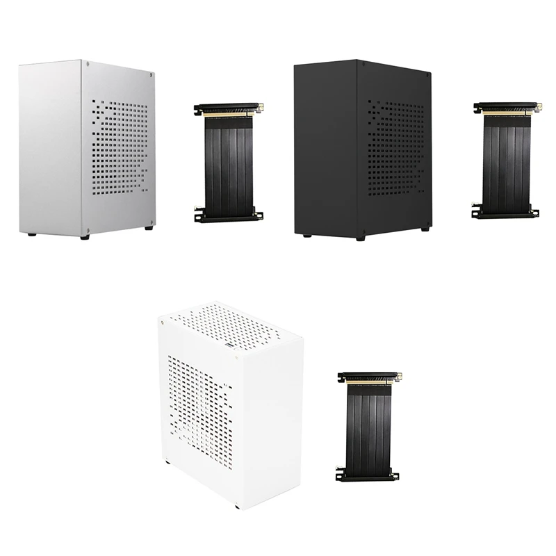 미니 ITX 컴퓨터 케이스 섀시 HTPC 호스트 케이스, USB3.0 ITX 인클로저, 그래픽 카드 연장 케이블 포함, A07