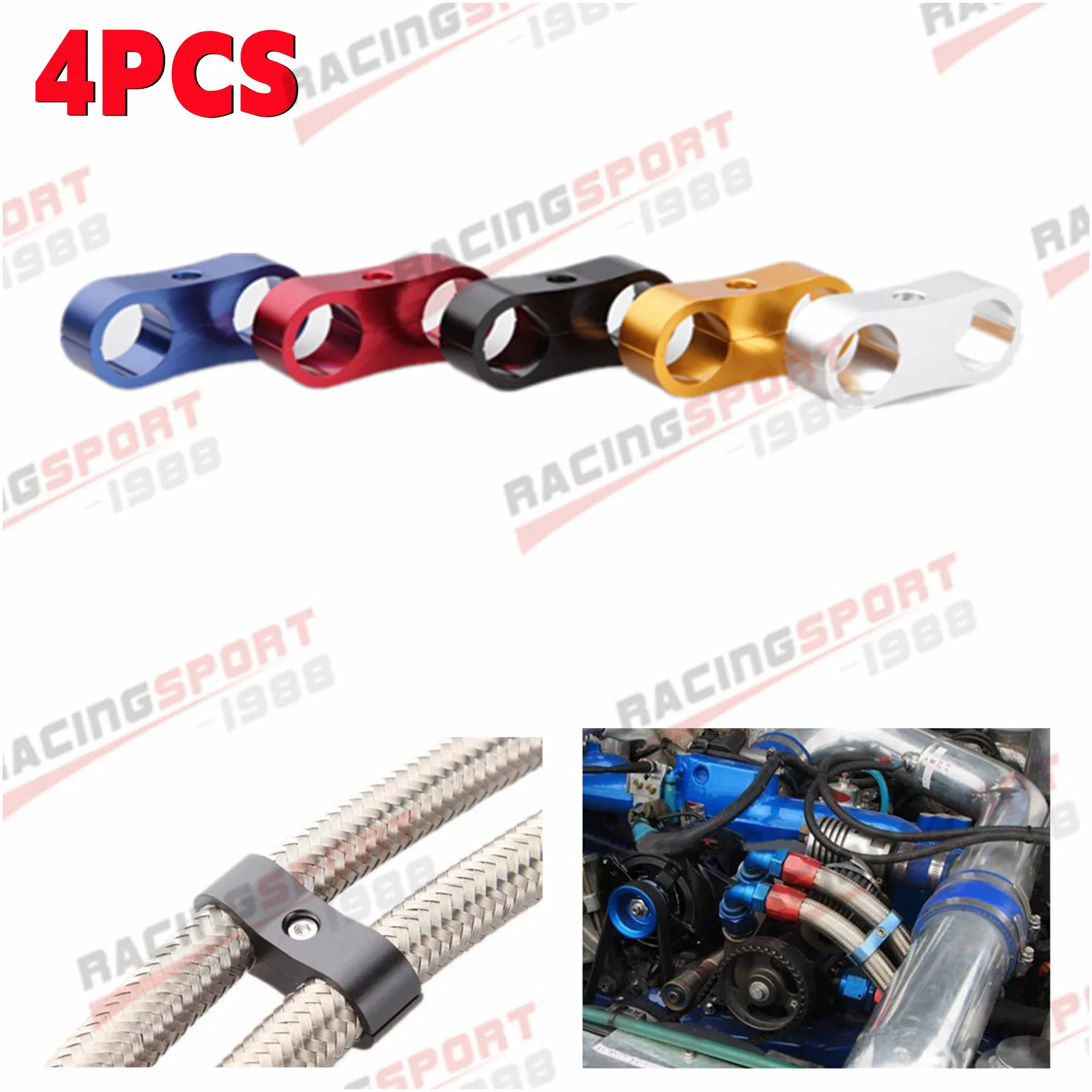 

4PCS -4AN AN4 AN-4 4AN Billet Fuel Hose Separator Fittings Adapter