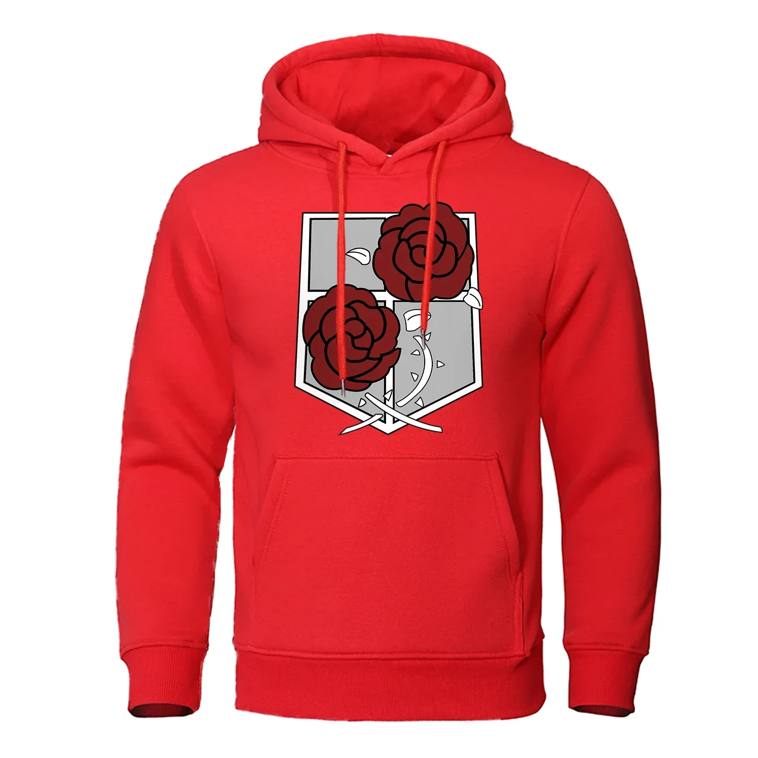 

Anime Attack On Titan Red Rose Pullover Sweatshirts Print Men/Women Casual Fashion Long Sleeves Hoodies Oversized Unisex Clothes