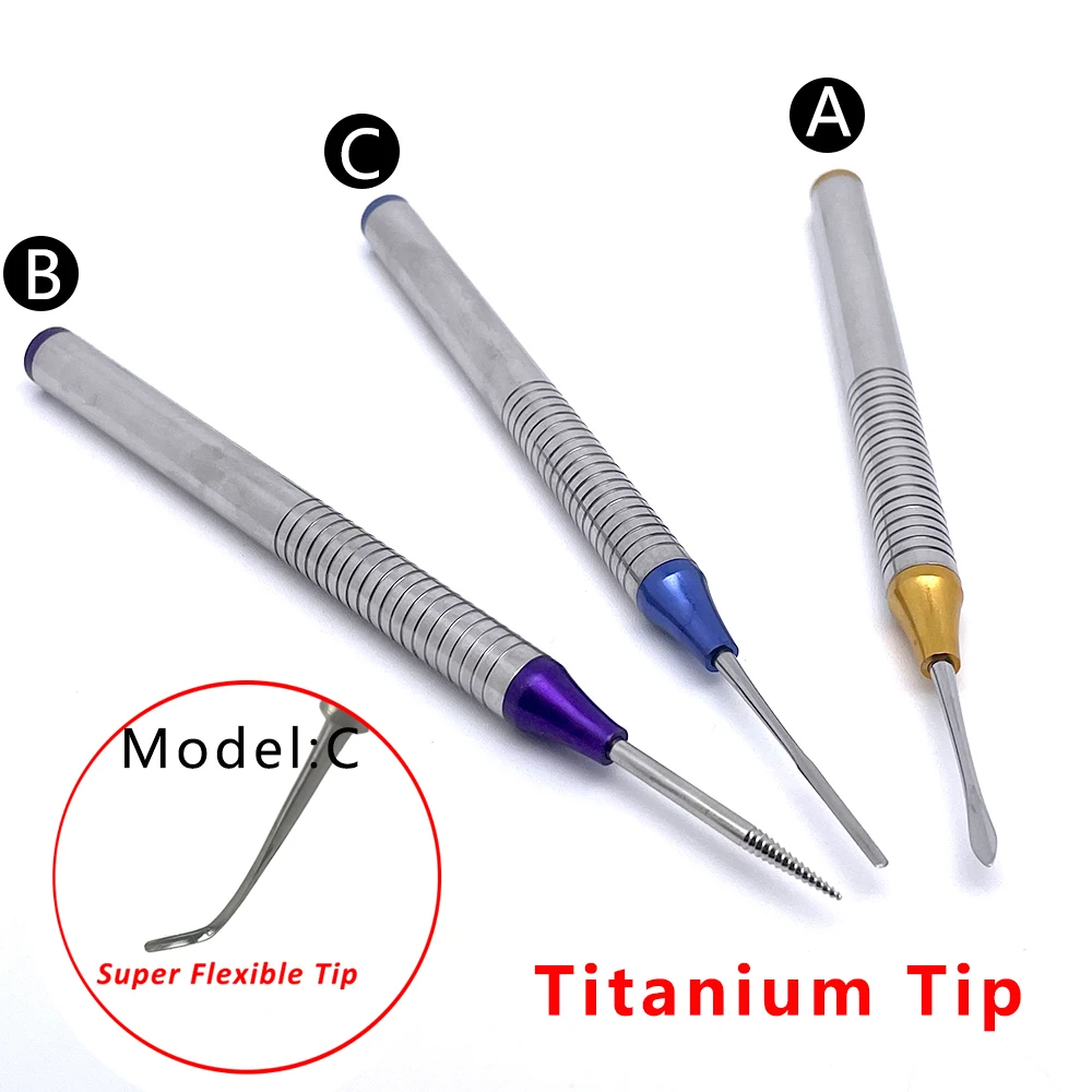 

3Pcs Dental Flex Periotome Power Teeth Extraction Set Tooth Extractor Titanium Tip Flexible Dental Periodontal Instruments Tool