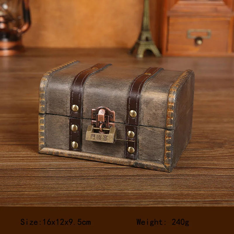 Vintage Wood Box With Lock European Style Wooden Box For Ring Necklace Earrings Jewelry Box Wedding Engagement Birthday Gift