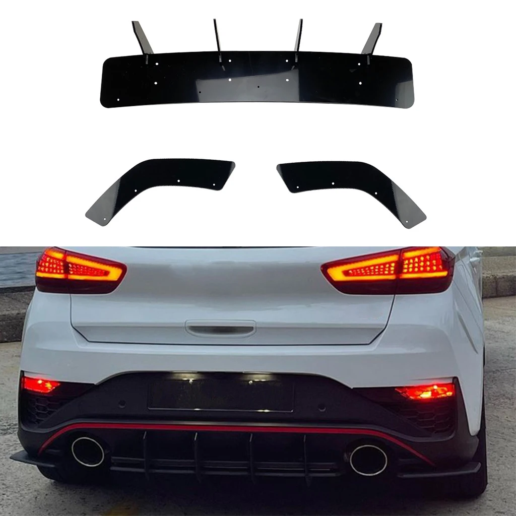 

3Pcs Car Rear Bumper Lip Diffuser Spoiler Splitter For Hyundai I30N Hatchback 2020+ Rear Bumper Lower Guard