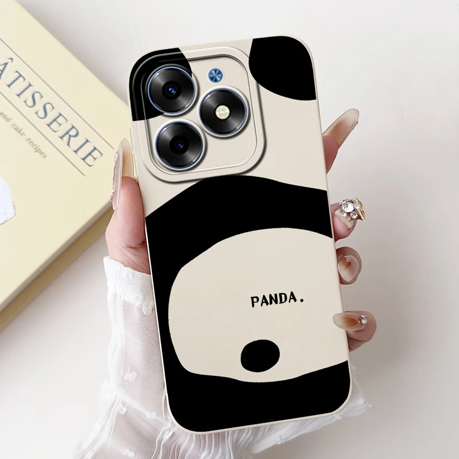 Cute Panda Cartoon Cover - Soft Silicone Case for Tecno Spark 20 Series