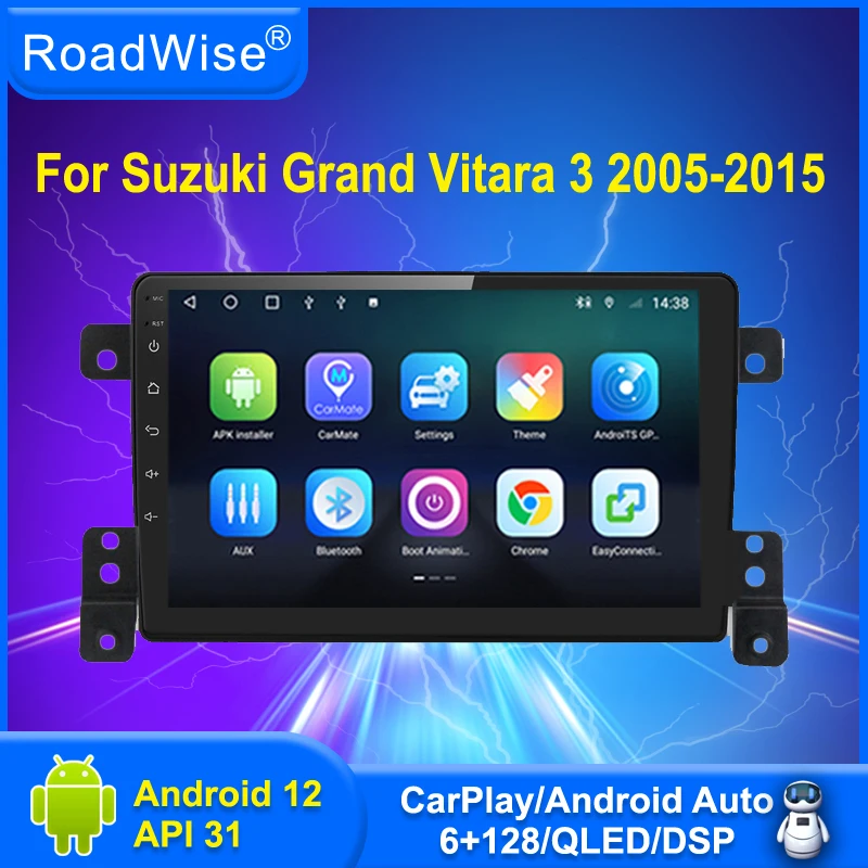 

Roadwise Android 12 Car Radio Multimedia For Suzuki Grand Vitara 3 2005 - 2012 2013 2014 2015 4G Wifi Navi GPS DVD 2din Headunit