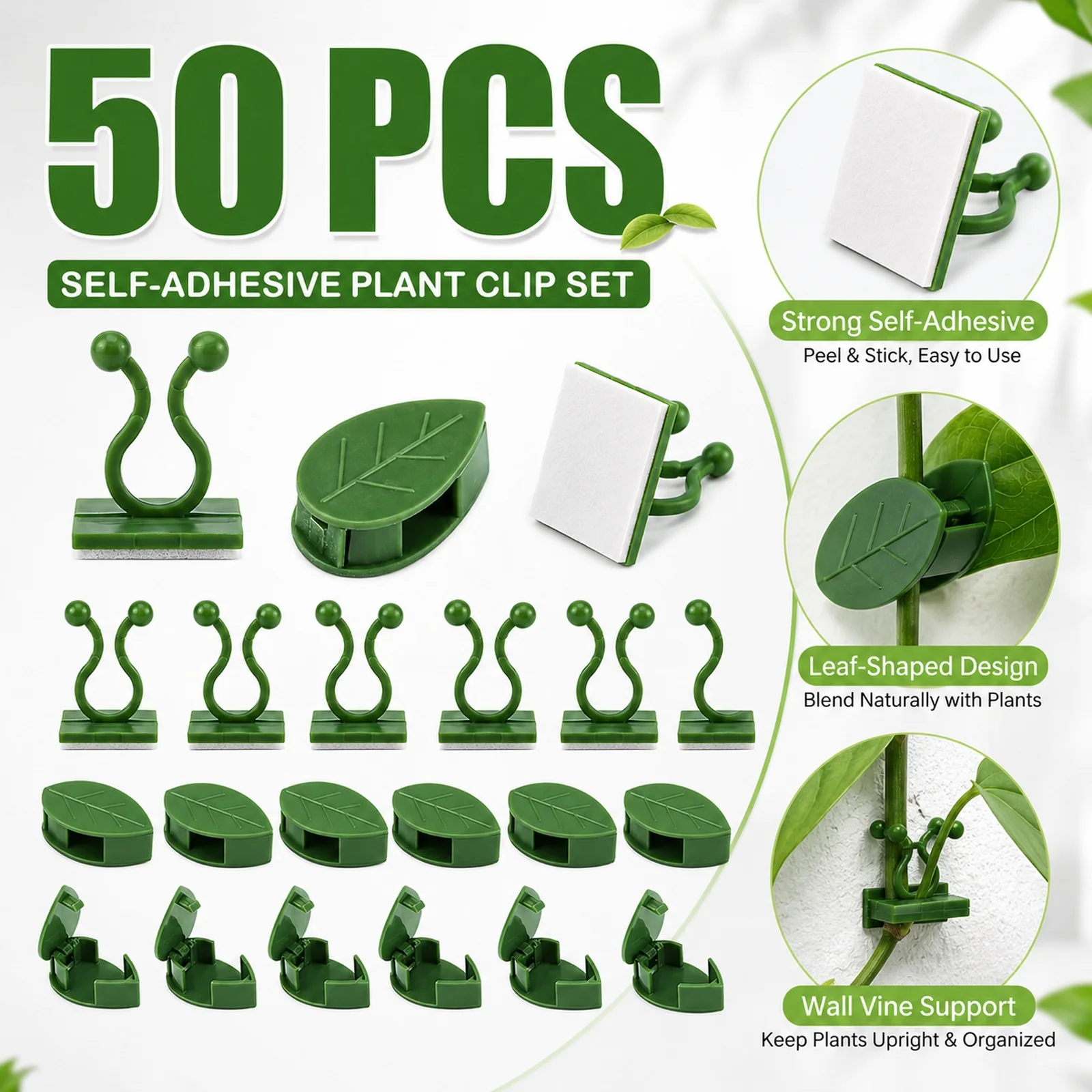 50pcs Self-Adhesive Invisible Plant Clips