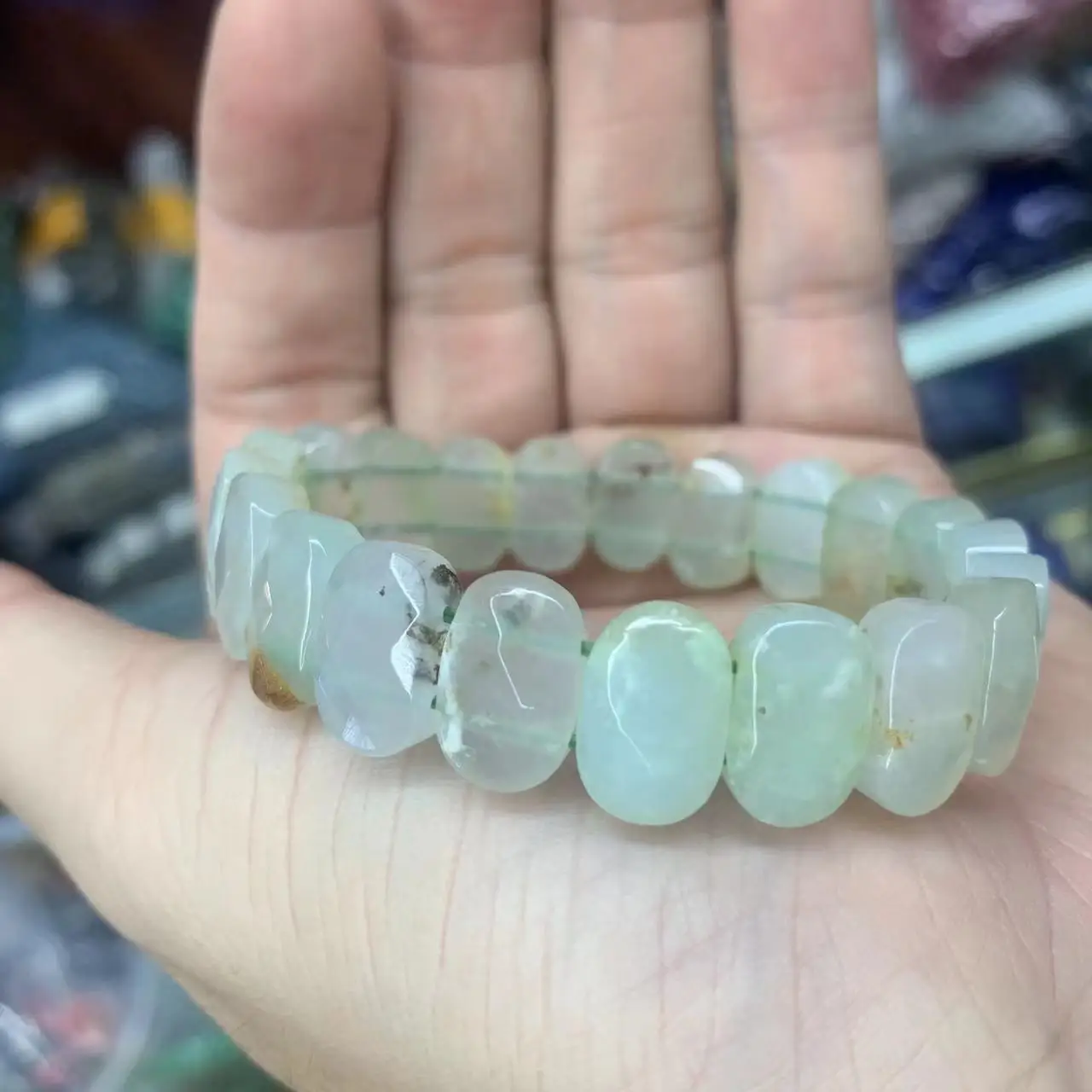 Diamond, labradorite and chrysoprase bracelet hand crafted |Gifted Unique