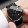 1/2PCs Men's Casual Calendar Watch Fashionable Men's Temperament Leather  Quartz Watch Unisex Watch Set(Box Not Included) 5