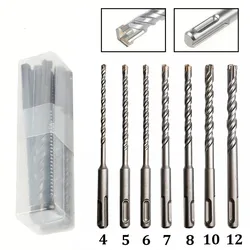 Premium 7 - Piece Concrete Drill Bit Set with 4 Cutting Edges - Various Sizes - Round