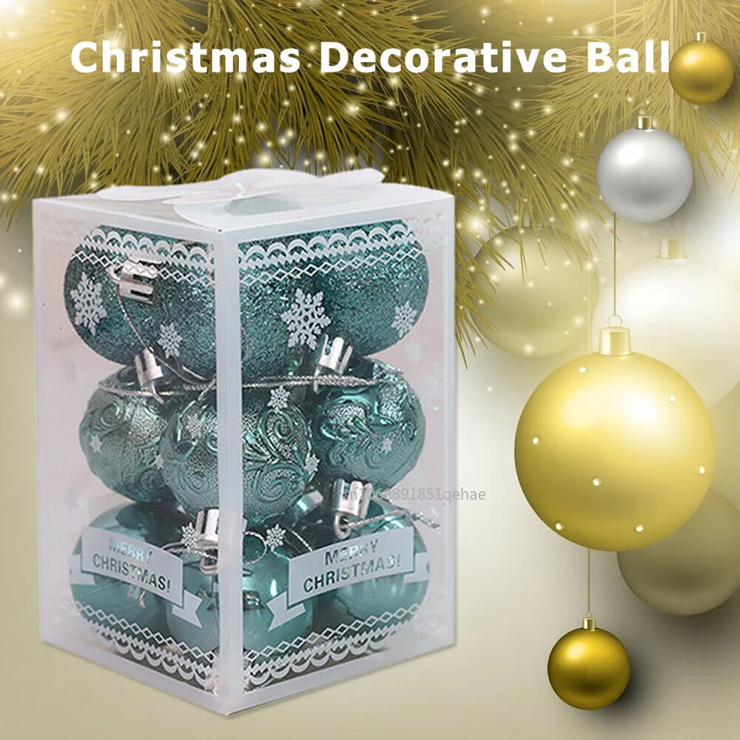 12PCS 4cm Christmas Ball Xmas Tree Balls Hanging Pendant Decoration Plastic 2025 Xmas Party New Year Accessories Ornament Decor