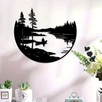 Boho Lake Mountain Wall Art 1