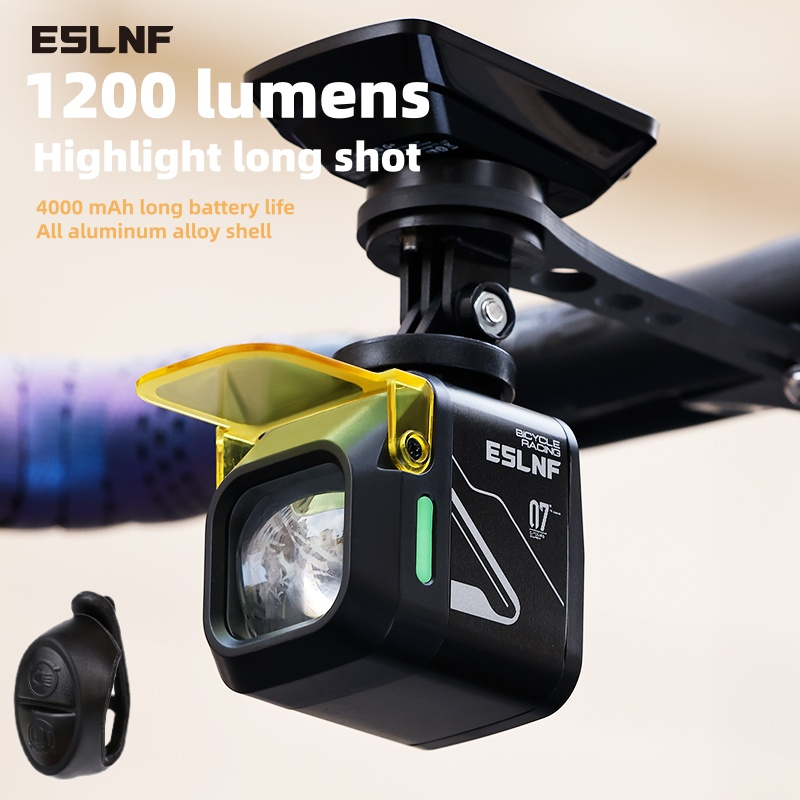 ESLNF High Brightness 1200 Lumens Aluminum Alloy Bicycle Headlight 4000mAh Front Light for Cycling Safety Bike Light