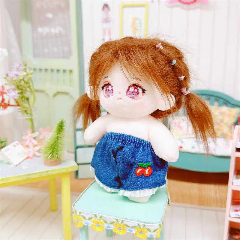 10cm Kawaii Mini Idol Doll Cute Soft Stuffed Cotton Naked No Attribute Plush Doll With Clothes for Girls Fans Collection Gifts