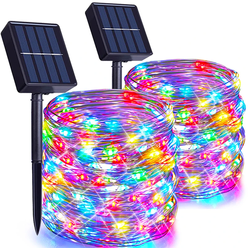 Outdoor Waterproof Solar LED String Lights - Festoon Garden Decor & Christmas Fairy Garland