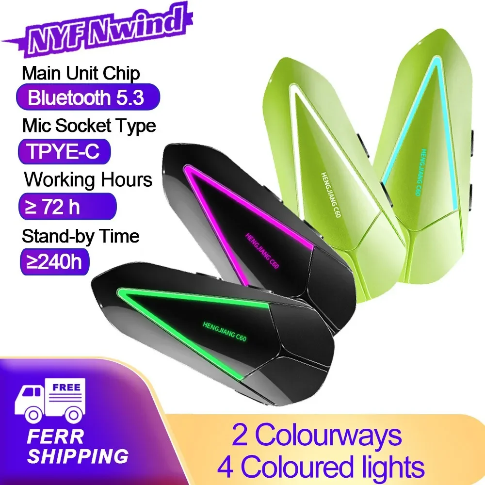 C60 Helmet Earphones Bluetooth 5.3 Noise Reduction