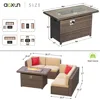 5PCS Patio Furniture Set with 40"Electron Ignition Fire Pit Table Outdoor Sectional Sofa Set forChildren outdoor patio furniture 2