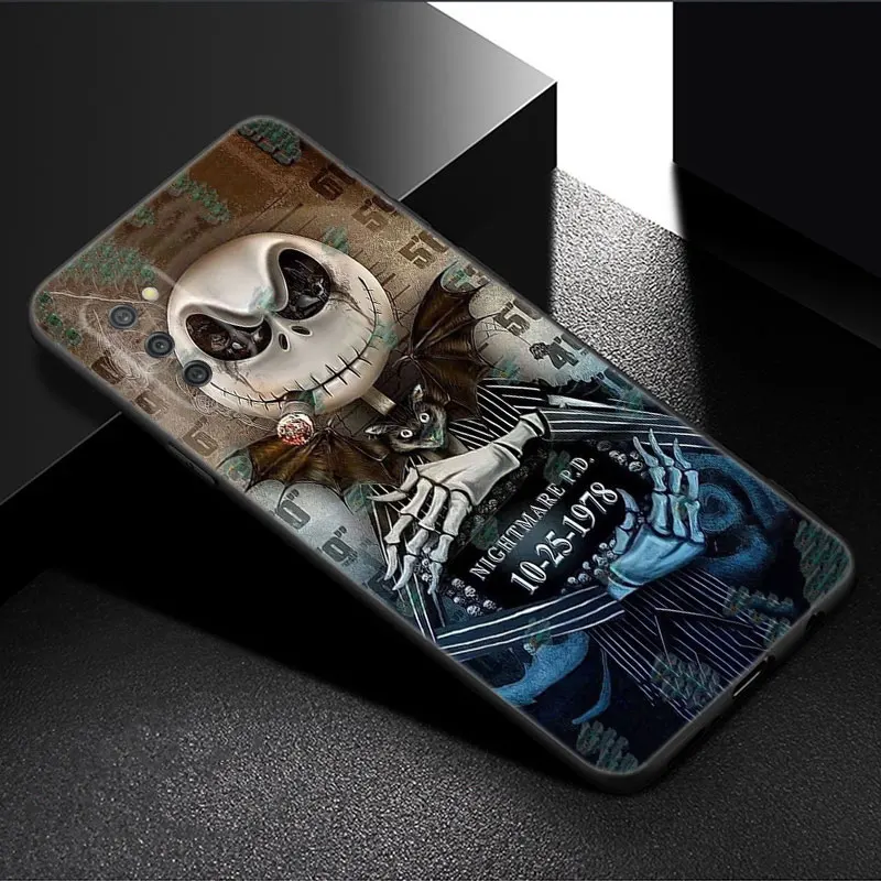thumbnail image 1 of Funda de teléfono Jack Skellington para Samsung Galaxy A01 A03 Core A04 E A02 A05 A10 A20 A21 A30 A50 S A6 A8 Plus A7 2018, carcasa negra, 1 of 5