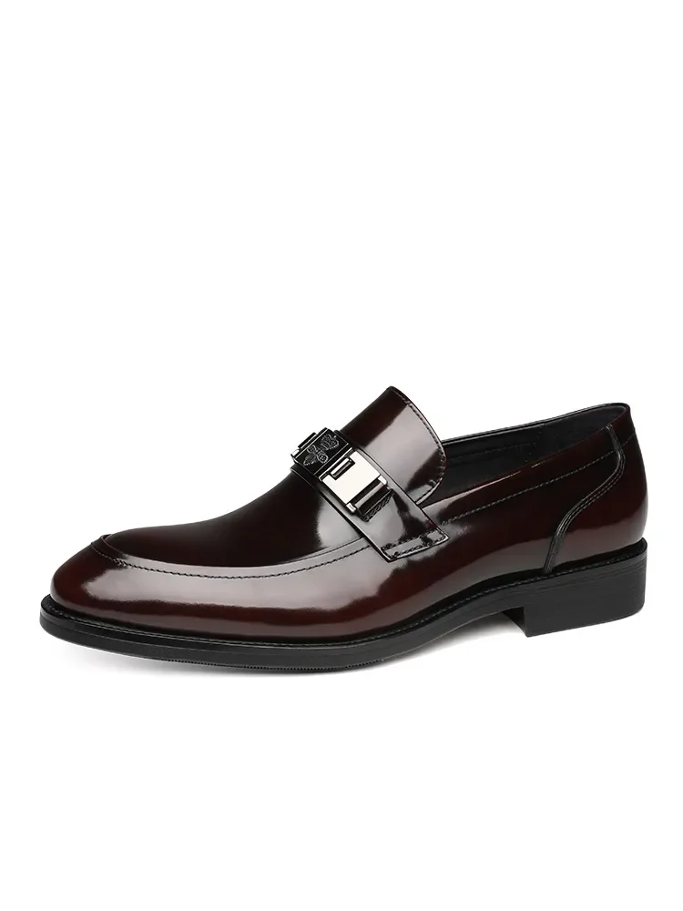 New Business Dress Men's Shoes Premium Leather Glossy Casual Loafers 2
