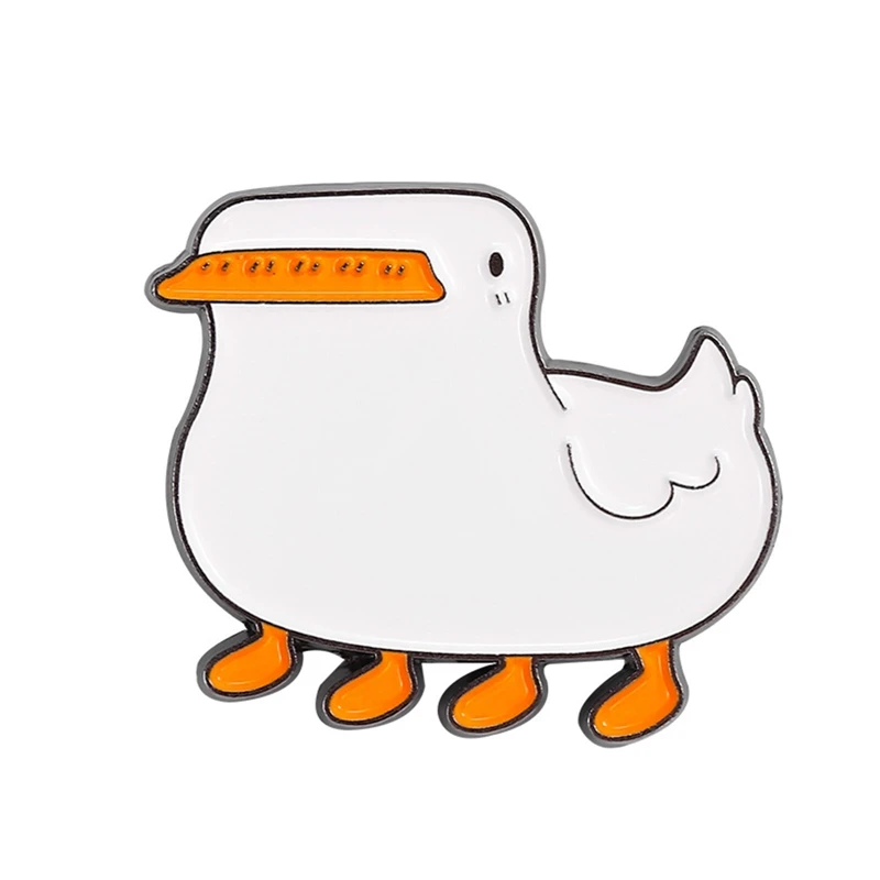 Cute Funny White Goose Brooch Enamel Pins Cartoon Duck With Knife Badge For  Backpack Hat Shirt Decoration Lapel Pin Jewelry Gifts For Friends