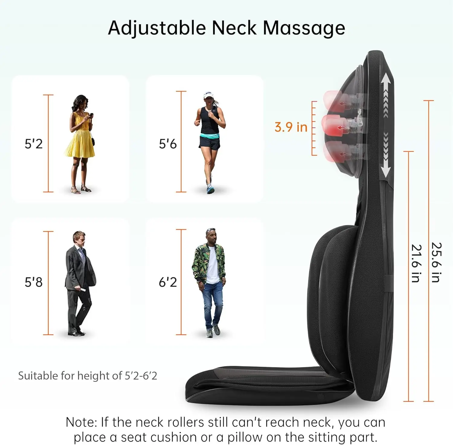 Neck and Back   with Heat, Full Body Massage Chair Pad with Compression, Shiatsu Kneading Seat Portable, Seat Mas 6
