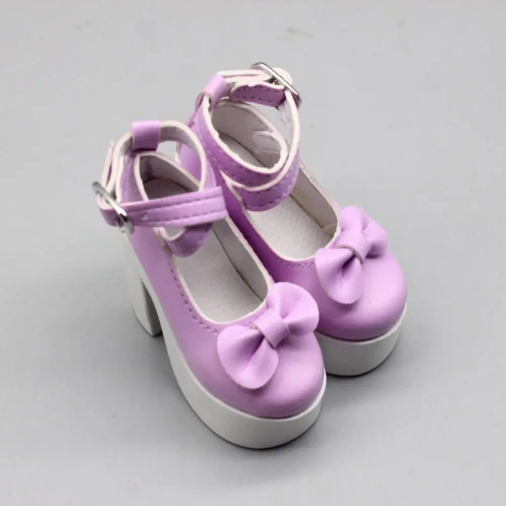 PU Leather 60cm Doll Shoes Causal Wear Princess Bowknot Doll High Heel Shoes Doll Boots 7.8CM 1/3 Doll Shoes Doll Accessories