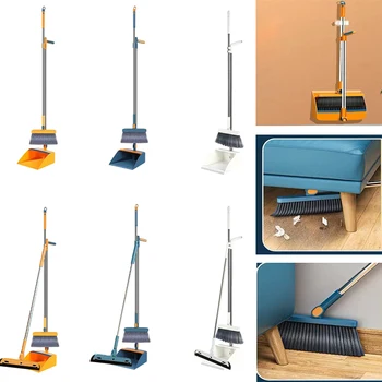 Sweeper Folding Dustpan Set Multipose Cleaning Scraper Broom Dustpan Home Pet Hair Grabber Sweeping Combination Cleaning Tools 1