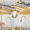 Stainless Steel Kitchen Sink with Faucet 75*45cm Large Single Bowl Digital Display Dish Basin Sink Waterfall Hot Cold Faucets 2